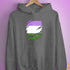 Genderqueer Pride Flag Ripped Reveal Hoodie - Grey Heather